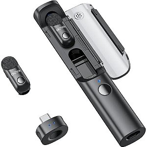 Microfone Sem Fio Boya Magic-05 USB-C (2TX+1RX) + Microfone Shotgun