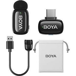 Microfone Sem Fio Boya Mini-17 USB-C (1TX+1RX) (Sem Estojo de Carga)