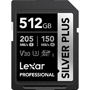Cartão de memória Lexar Professional Silver Plus UHS-I SDXC de 512 GB