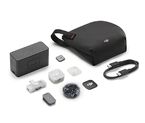 Microfone DJI Mic Mini 2 (1 TX + 1 RX USB-C + 1 Case de carregamento) BR - DJI144