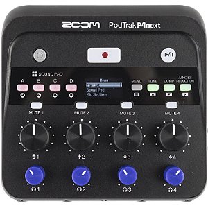 Gravador de podcast portátil multitrack Zoom PodTrak P4next