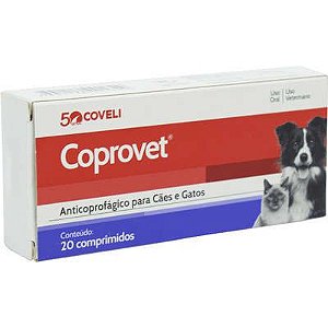 Anticoprofágico Coveli Coprovet para Cães e Gatos - 20 Comprimidos