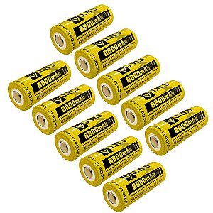 Bateria Para Lanterna SD26650 Com 8800mAh, Recarregável, 10UN