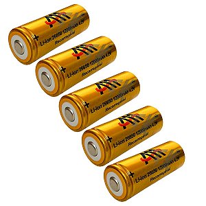 Bateria Para Lanterna Li-ion26650 Com 12000mAh, Recarregável, 5UN