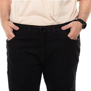 Calça Basica Masculina Plus size Jeans Preta Over  Shyros 58 ao 66