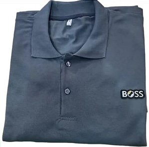 Polo Extra Premium Boss Masculina  Plus Size Chumbo G9