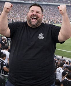 Camisetas Timão G4 ao G9 Plus Size Masculina Preta