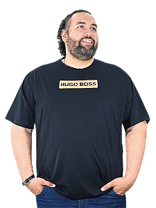 Camisetas  Hugo Boss Preta Algodão Fio Egipicio Plus Size G3 ao G8