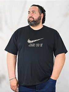 CAMIESETA PLUS SIZE ALGODÃO FIO EGIPICIO NIKE PRETA G4 ao G8