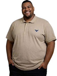 CAMISA POLO ARMANI MESCLA CLARA G4 AO G9 PLUS SIZE