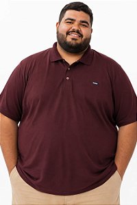 POLO PIQUET TOMMY BORDO G3 AO G9 MASCULINA PLUS SIZE