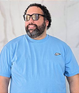 CAMISETA MASCULINA PLUS SIZE  ALGODÃ2O AZUL  G3 AO G9