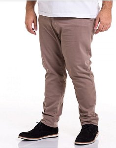 KIT 2 Calças Elástano Sarja Elastano Masculina Plus Size Preta/Caqui 52 ao 66