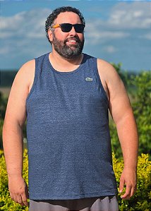 CAMISETA REGATA LACOTE MULTIMARCAS PLUS SIZE PRETA ALGODÃO G4 ao G8