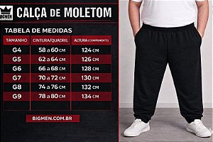 Calça Moletom Peluciado Masculina Plus Size Bigmen G4 ao G9