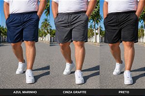 Bermuda Tactel Elastano G4 ao G8 Elástico e Cordão Masculina Plus Size Bigmen