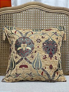Capa Para Almofada - Jacquard - Bege - Tassel