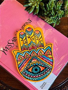 Hamsa de Parede ou Mesa - Cerâmica - Mão de Fátima