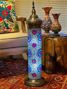 Luminária Turca - Mosaico - Azul