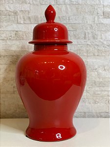 Vaso Potiche - Vermelho  - Cerâmica