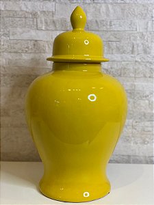 Vaso Potiche - Amarelo - Ceramica