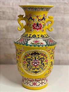 Vaso Decorativo - Amarelo - Ceramica 25CM