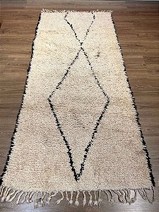 Tapete Marroquino - Beni Berber Ourain - Lã de Ovelha Artesanal - 2,10X0,90MT