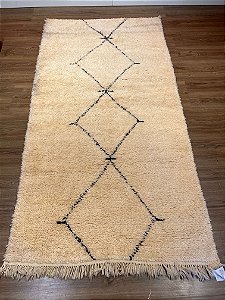 Tapete Marroquino - Beni Berber Ourain - Lã de Ovelha Artesanal - 2,30 x 1,15MT