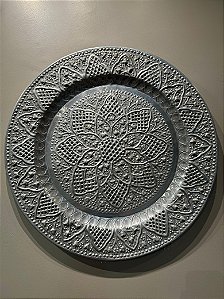 Prato de Parede -  Relevo - Metal - Prata - 60CM