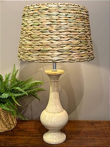 Abajur de Osso - Com Cúpula de Palha