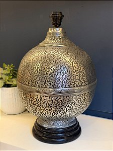 Abajur - Metal - Prateado - Sem Cúpula - 50cm