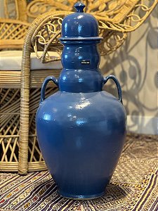 Vaso Potiche - Marroquino - Azul - Cerâmica