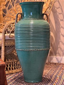 Vaso Decorativo - Marroquino - Verde - Ceramica  85CM