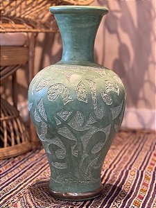 Vaso Decorativo - Marroquino - Verde - Ceramica 53CM