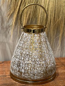 Lanterna Modelo Marrocos - Dourada Pátina - Grande