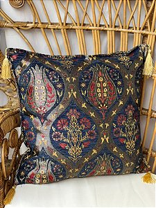 Capa Para Almofada - Jacquard - Azul - Tassel