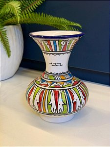 Vaso Marroquino - Ceramica - Verde e Colorido