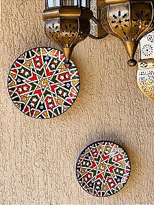 Pratos Marroquinos - Cerâmica - Colorido - O Par
