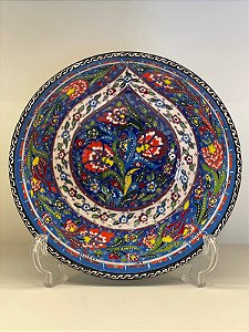 Saladeira - Azul - Relevo - Cerâmica - Turquia - Tamanho Médio