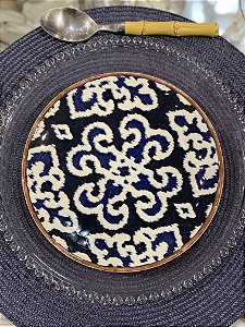 Prato Sobremesa - Cerâmica  - Azul