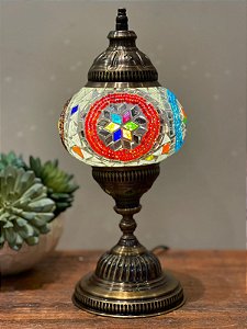 Luminária Turca - Mosaico - Tamanho M - Colorido