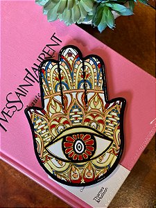 Hamsa de Parede ou Mesa - Mão de Fátima - Cerâmica - 18CM