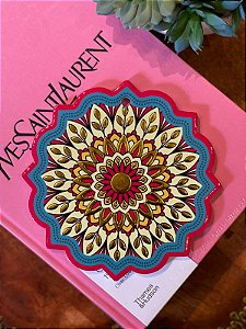 Mandala - Decorativo - Cerâmica - Rosa e Dourado