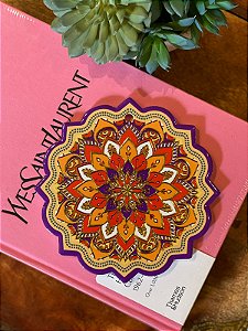 Mandala - Decorativo - Cerâmica - Roxo e Amarelo