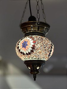 Luminária de Teto Turca Pequena Lilás e Rosa