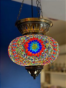 Luminária de Teto Turca Média Colorida
