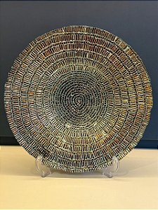 Centro de Mesa em Vitral - Grande - Turquesa e Dourado