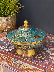 Pote - Latão - Dourado - Azul
