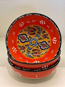 Bowl - Cerâmica - Turquia - Laranja e Amarelo - Tamanho Médio