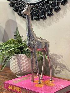 Girafa - Decorativa - Metal - Prata
